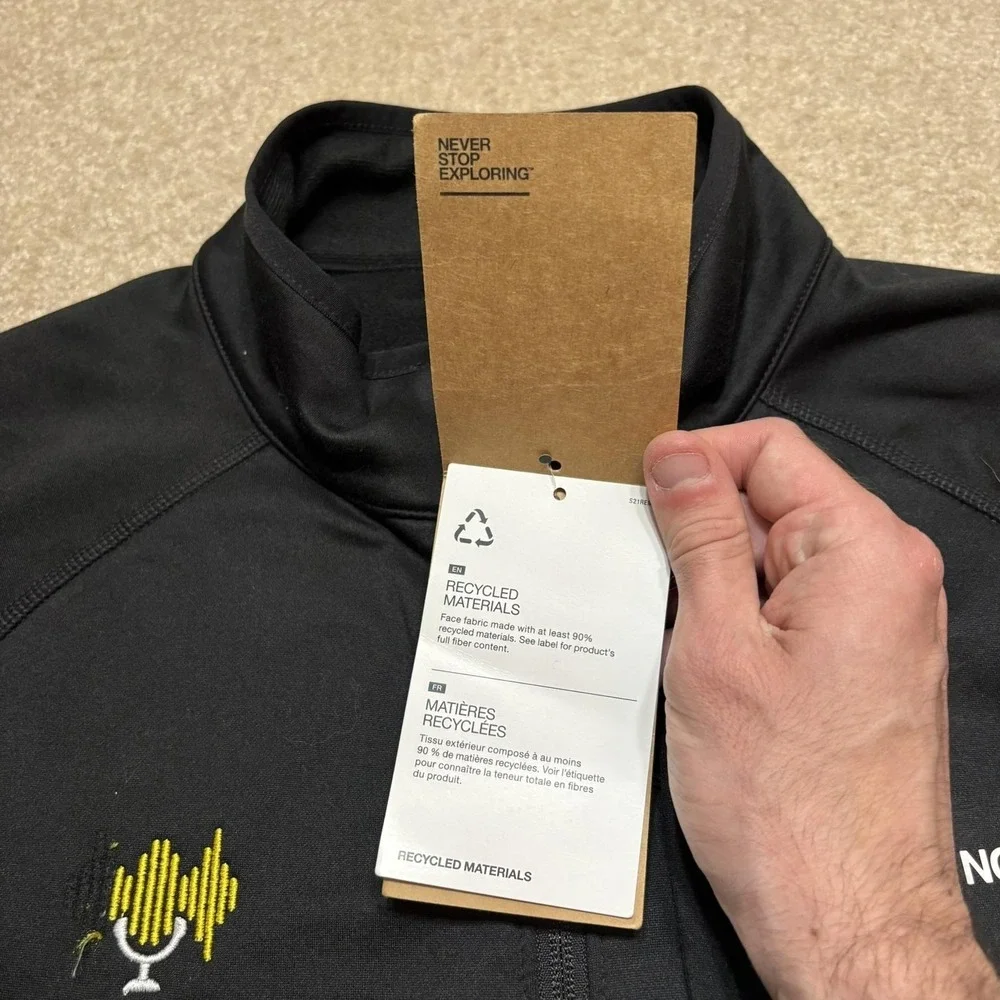 The North Face Fleece Pullover NWT Mens Large Black 1/4‎ Zip Hiking Canyonlands